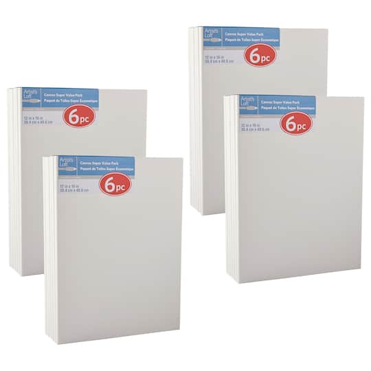 4 Packs: 6 ct. (24 total) 12" x 16" Super Value Canvas by Artist's Loft®